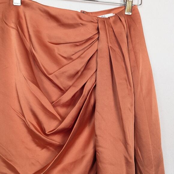 Jonathan Simkhai Orange Mae Classic Draped Mini Skirt Size 6 - Picture 4 of 7